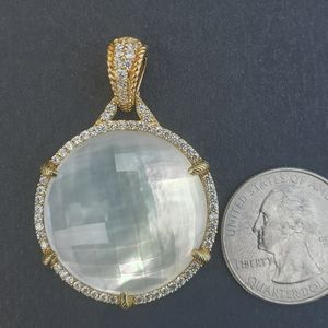 New Judith Ripka Gold plated Sterling Enormous Enhancer Pendant